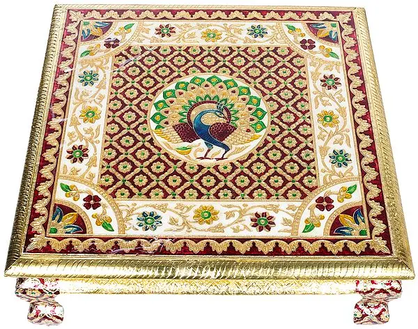 Peacock Ritual Puja Chowki