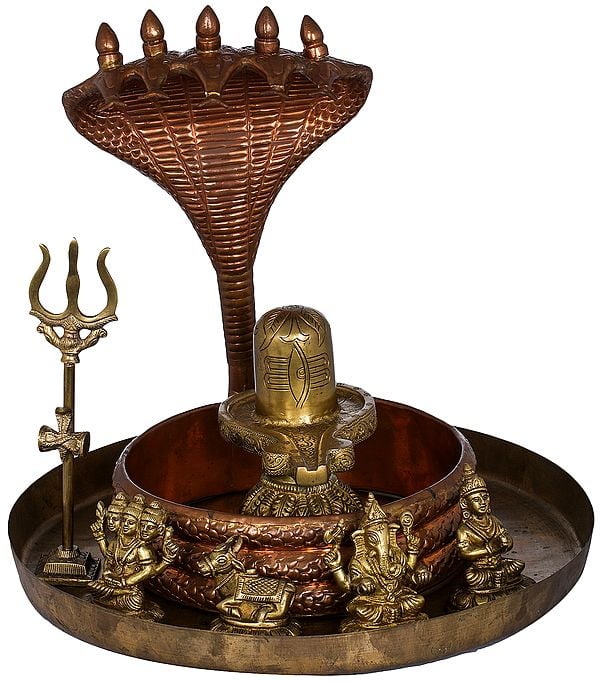 15" Shiva Linga Abhisheka Set In Brass | Handmade | Made In India