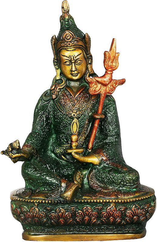 8" Tibetan Buddhist Guru Rin Poche (Padmasambhava) In Brass | Handmade | Made In India