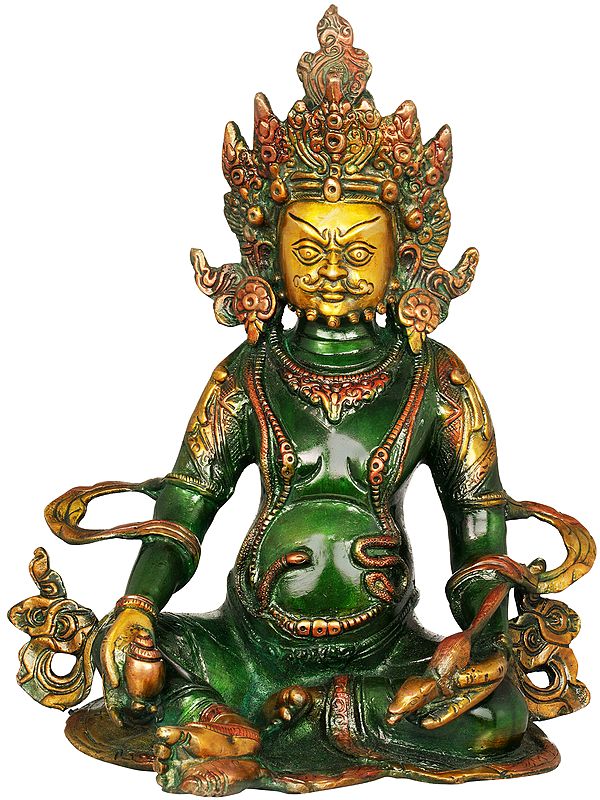 10" The God of Wealth- Kubera In Brass | Handmade | Made In India