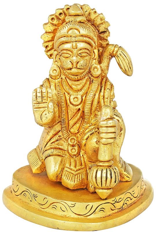 2" Lord Hanuman Small Statue in Brass | Handmade | Made in India