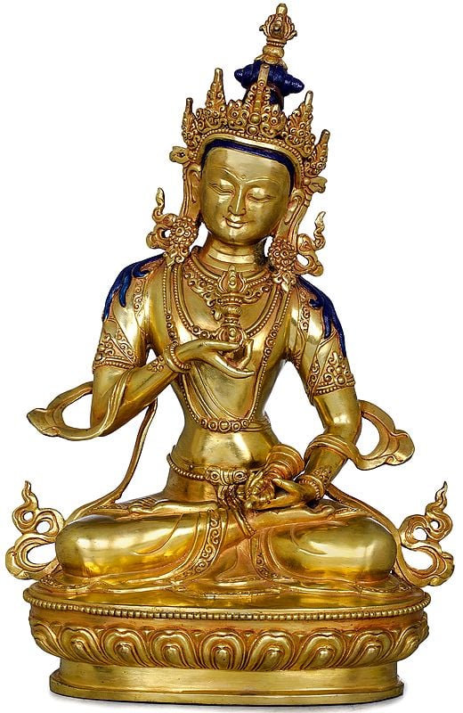 Vajrasattva Copper Statue - Tibetan Buddhist Deity (Made in Nepal)