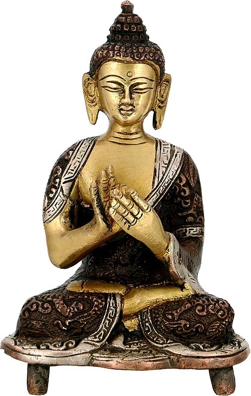 6" Tibetan Buddhist Deity Healing Buddha (Medicine Buddha) In Brass | Handmade | Made In India