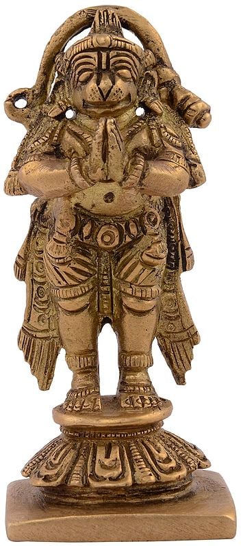 3" Lord Hanuman Idol in Brass | Handmade | Made in India