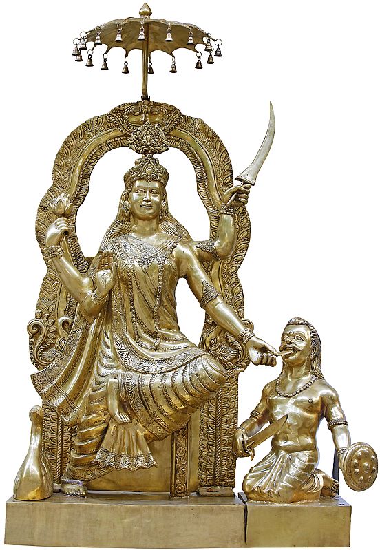 77" Bagalamukhi: One of the Ten Mahavidyas - Large and Heavy In Brass | Handmade | Made In India