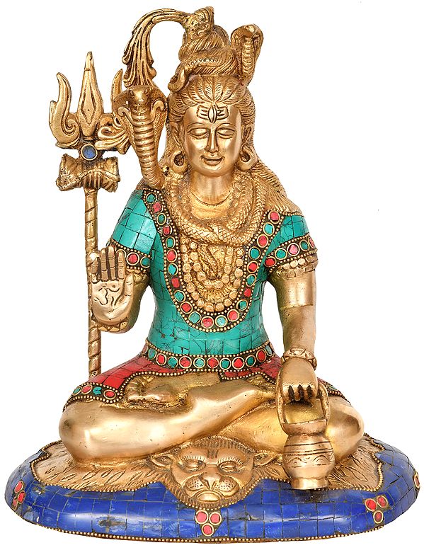 10" Lord Shiva Granting Abhaya In Brass | Handmade | Made In India