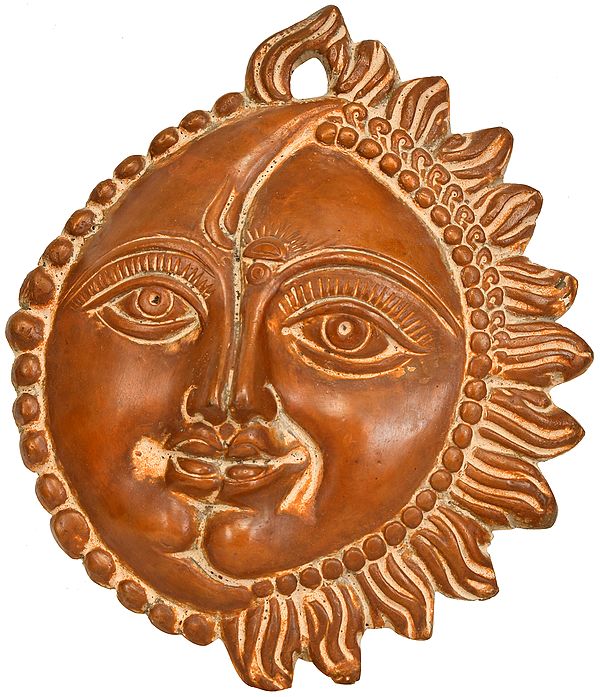 Auspicious Motif of Sun and Moon Wall-Hanging Statue