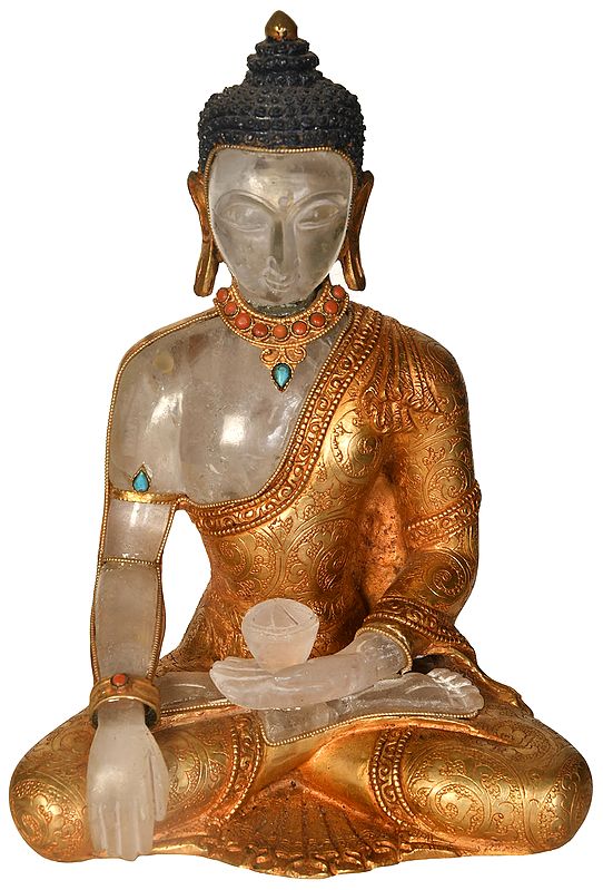 Lord Buddha Carved in Crystal (Made in Nepal)
