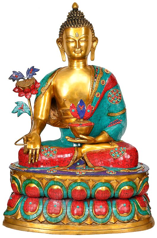 38" Large Size Medicine Buddha - Tibetan Buddhist Deity In Brass | Handmade | Made In India