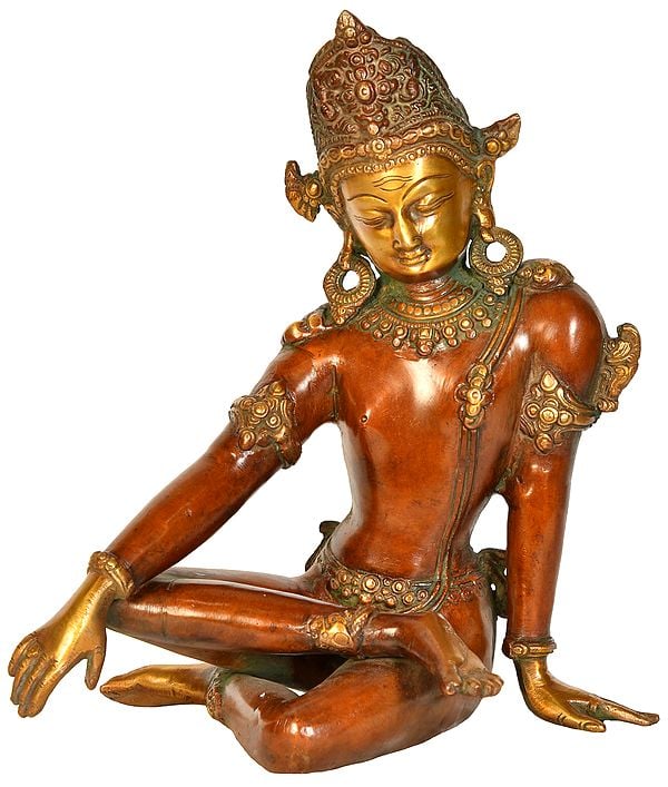 9" Lord Indra In Brass | Handmade | Made In India