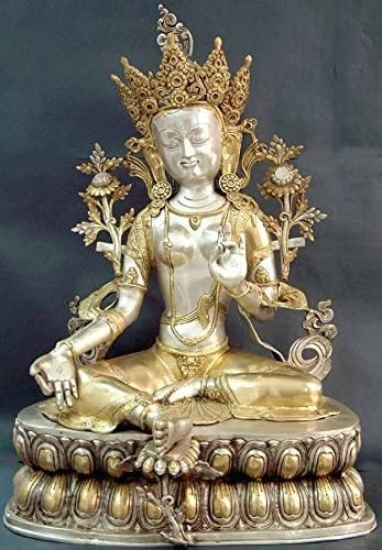 33" Large Size Tibetan Buddhist Goddess Green Tara In Brass | Handmade | Made In India