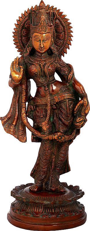 10" Radha Rani In Brass | Handmade | Made In India