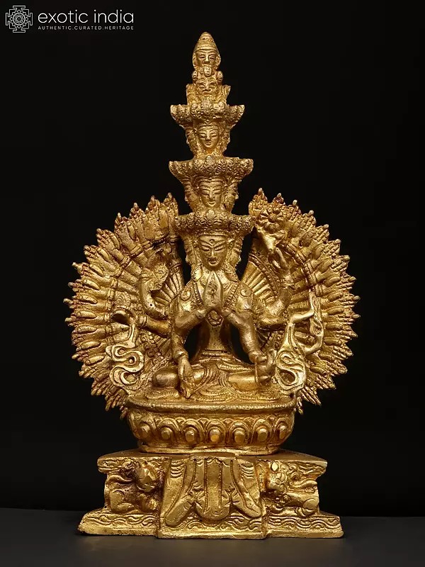 8" The Compassion Of Bodhisattva Avalokiteshvara In Brass | Handmade | Made In India