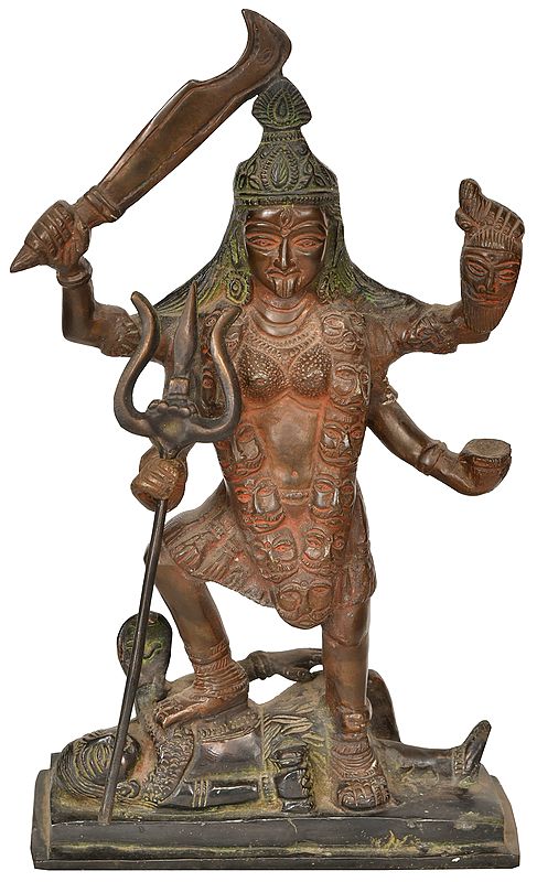 16" Goddess Kali In Brass | Handmade | Made In India