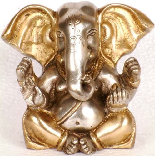 5" Baby Ganesha Brass Statue | Handmade | Made in India