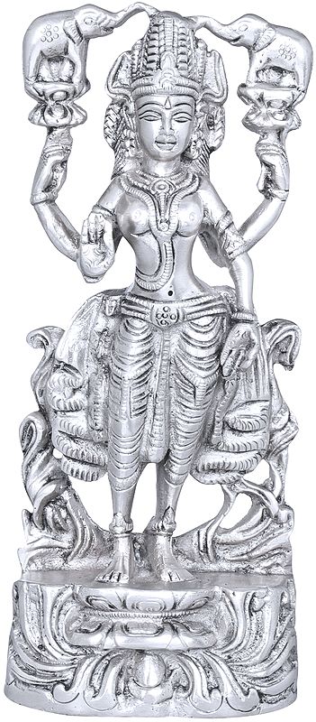 8" Gajalakshmi In Brass | Handmade | Made In India