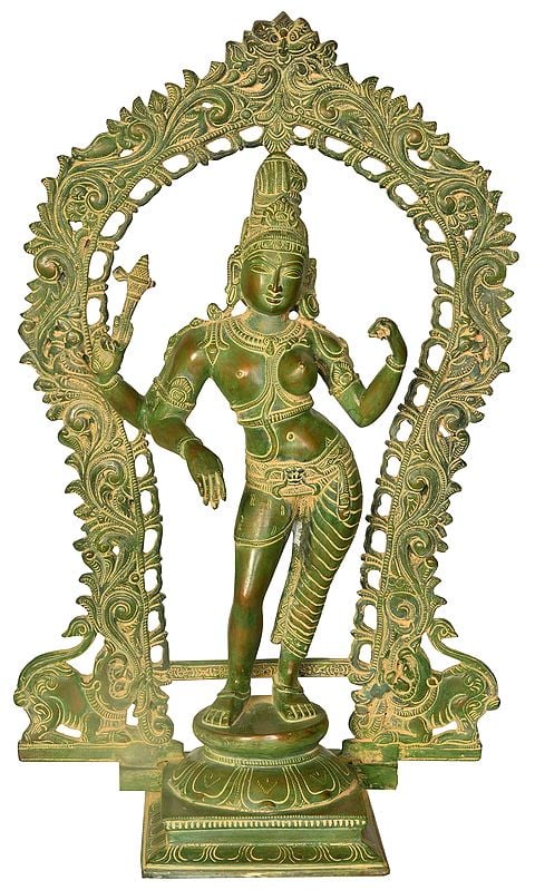 18" Ardhanarishvara with Prabhawali In Brass | Handmade | Made In India