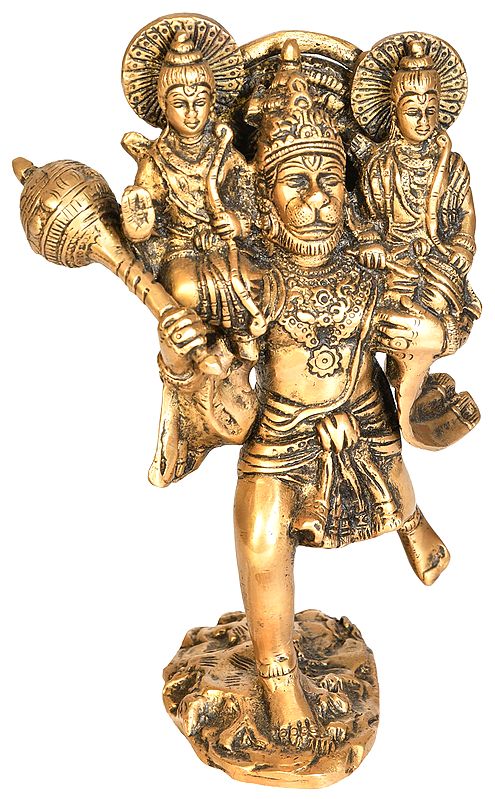 Hanuman Carries Rama and Lakshmana on His Shoulders to Meet Sugriva