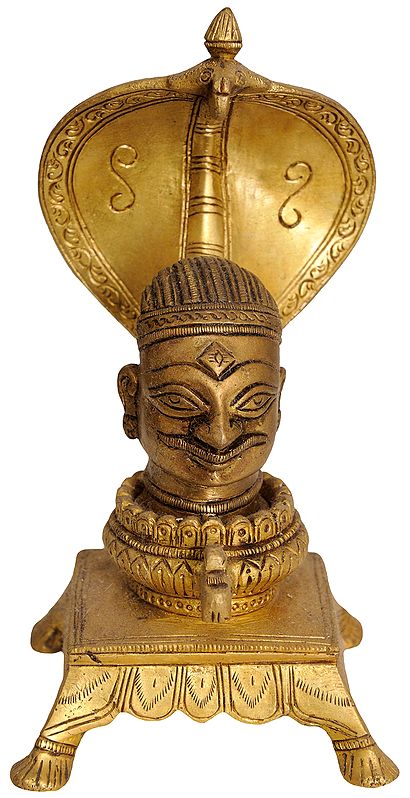 6" Mukha Linga In Brass | Handmade | Made In India