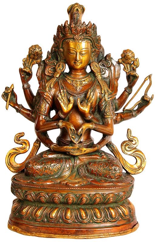 13" Tibetan Buddhist Deity Namasangati In Brass | Handmade | Made In India