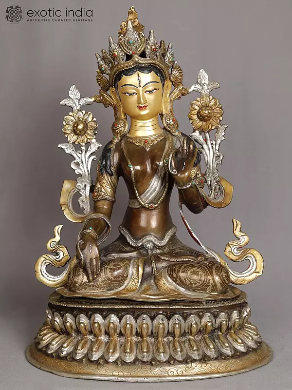 Nepalese White Tara Copper Statue | Buddhist Deity