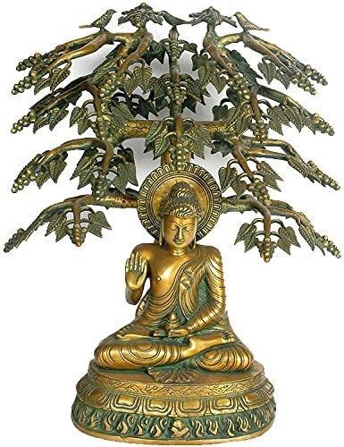 21" Large Size Buddha Sculpture in Brass | Handmade | Made in India