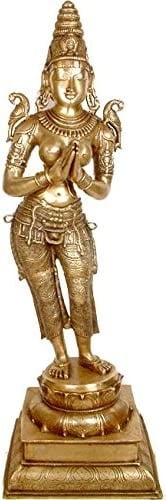 51" Large Size Namaste Lady In Brass | Handmade | Made In India