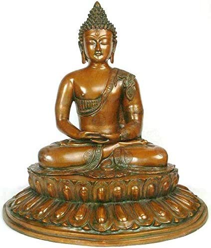 21" Large Size Lord Buddha Idol in Meditation | Handmade Brass Statue