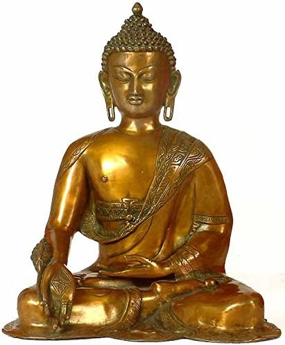 16" Medicine Buddha (Tibetan Buddhist Deity) In Brass | Handmade | Made In India