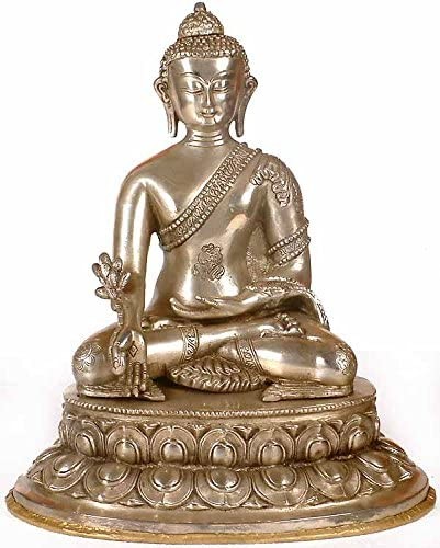 13" The Medicine Buddha (Tibetan Buddhist Deity) In Brass | Handmade | Made In India