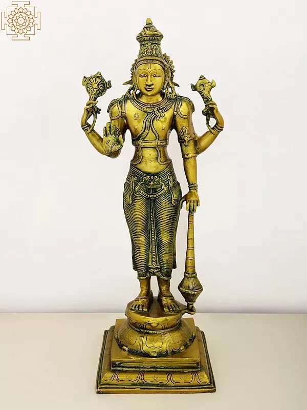 20" Lord Vishnu - The Sustainer of Universe In Brass | Handmade