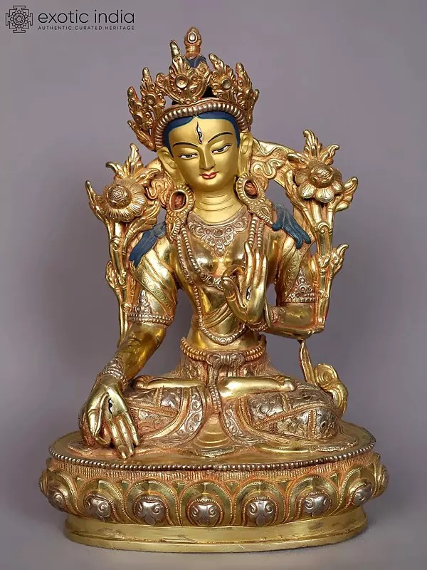 12" Tibetan Buddhist Goddess White Tara Statue
