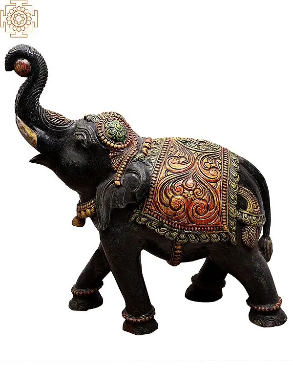 Decorative Wooden Elephant Sculpture