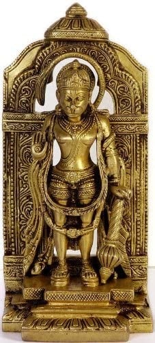 8" Lord Hanuman (Altar Piece) In Brass | Handmade | Made In India