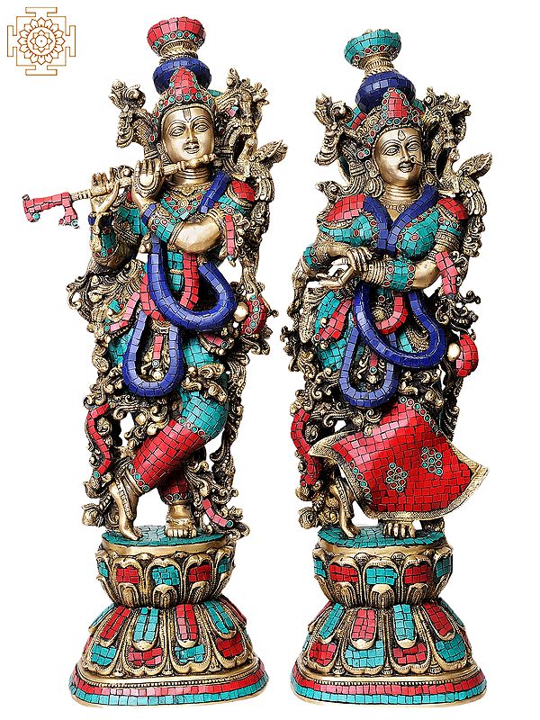 28" Radha Krishna (Superfine Workmanship) In Brass | Handmade | Made In India
