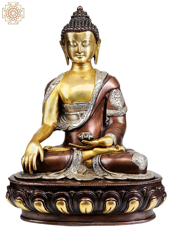 17" Lord Buddha in Bhumisparsha Mudra In Brass | Handmade | Made In India