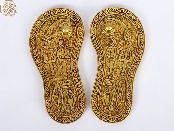 6" Charan Paduka (Khadau) in Brass | Handmade | Made In India