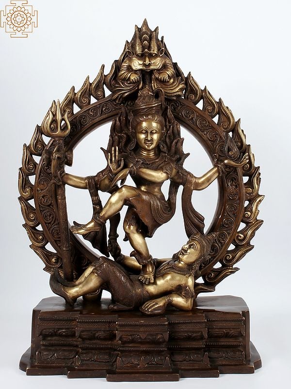 26" The Raging-Fire Halo Of Lord Nataraja In Brass | Handmade | Made In India