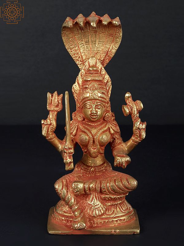 6" South Indian Goddess Durga (Mariamman) In Brass | Handmade | Made In India