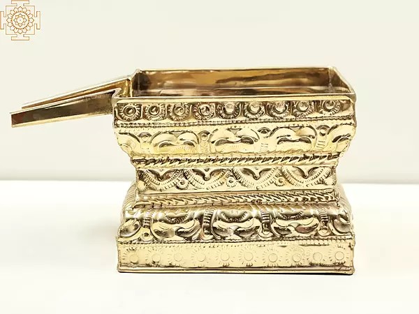 4" Abhisheka Patra In Brass | Handmade | Made In India