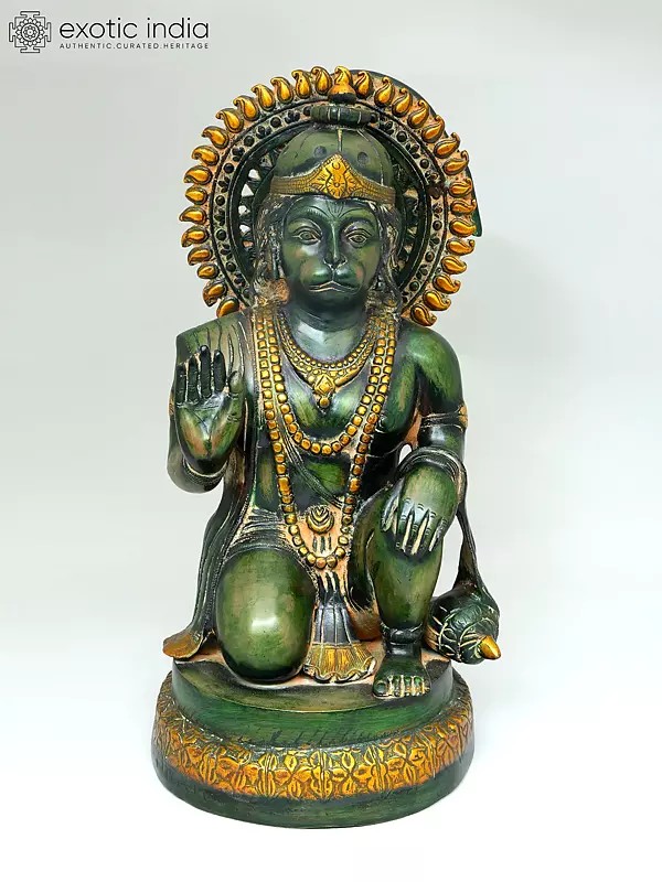 19" Blessing Hanuman In Brass | Handmade | Made In India