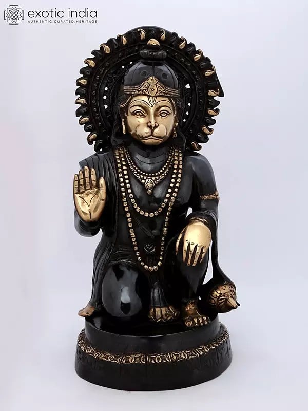 19" Blessing Hanuman In Brass | Handmade | Made In India