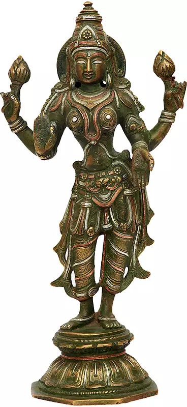 10" Handmade Brass Lakshmi Statue | Made in India