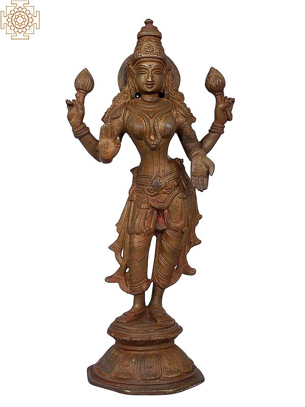 10" Handmade Brass Lakshmi Statue | Made in India