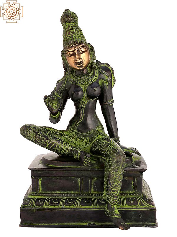 10" Parvati in Lalita Roop - Beauteous Aspect | Handmade Brass Statue | Made in India