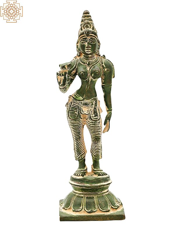 7" Standing Parvati Shivakamasundari In Brass | Handmade | Made In India
