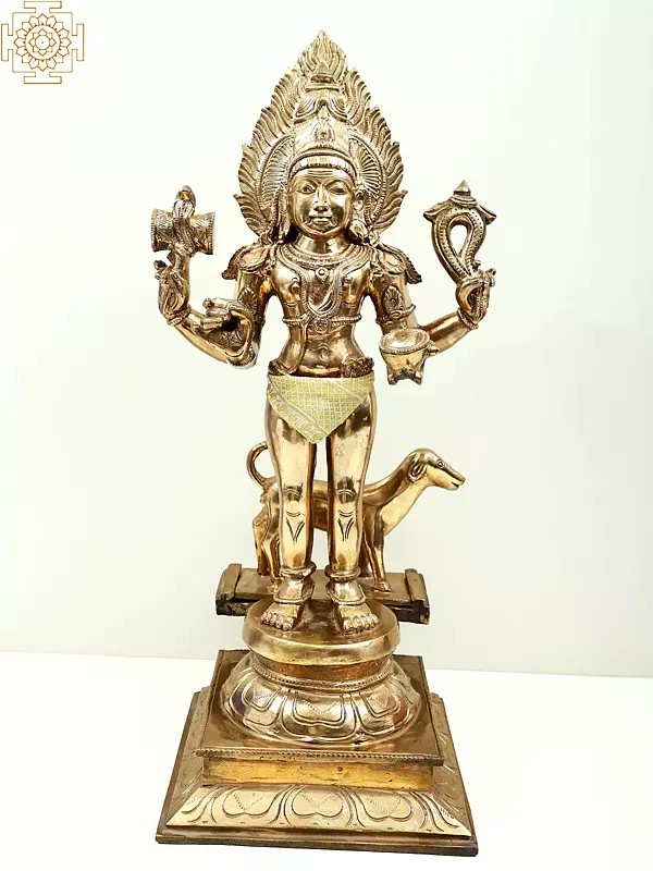 23" Shiva Manifested as Bhairava | Handmade | Madhuchista Vidhana (Lost-Wax) | Panchaloha Bronze from Swamimalai