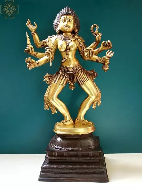 23" Goddess Kali In Brass