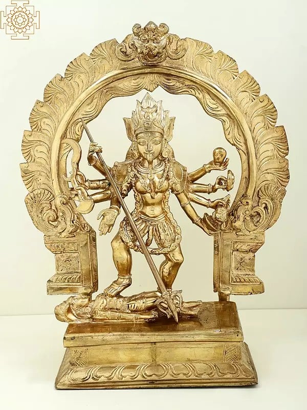 14" The Invincible Hindu Devi | Handmade | Panchaloha Bronze from Swamimalai