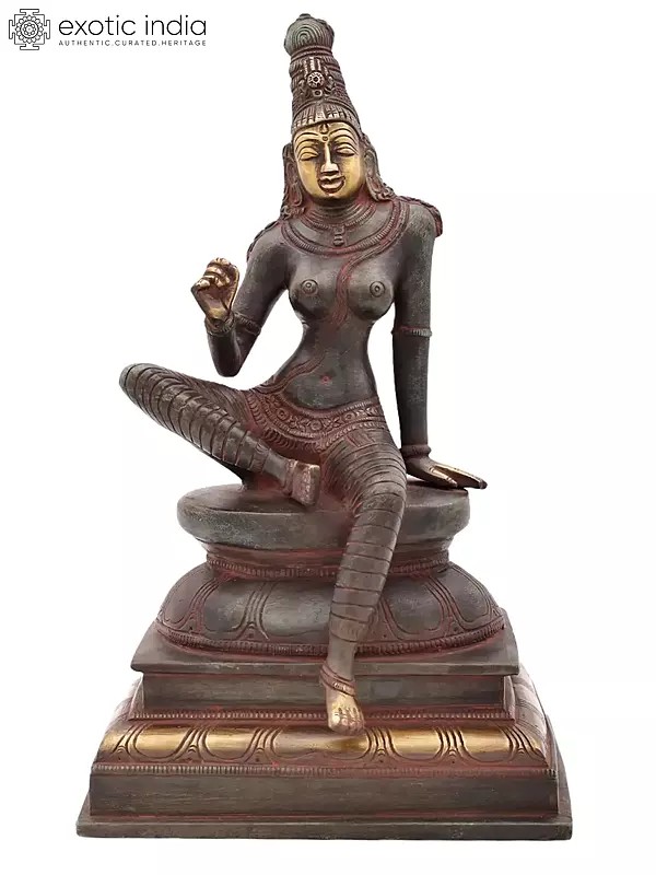 10" Parvati in Lalita Roop: Beauteous Aspect In Brass | Handmade | Made In India